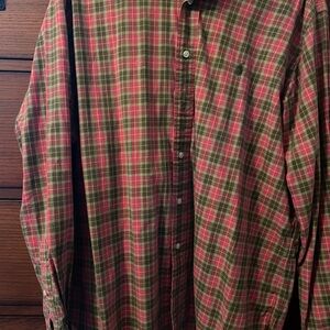 Ralph Lauren plaid long sleeve men’s button down shirt, classic fit, XL